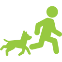 dog and human running icon